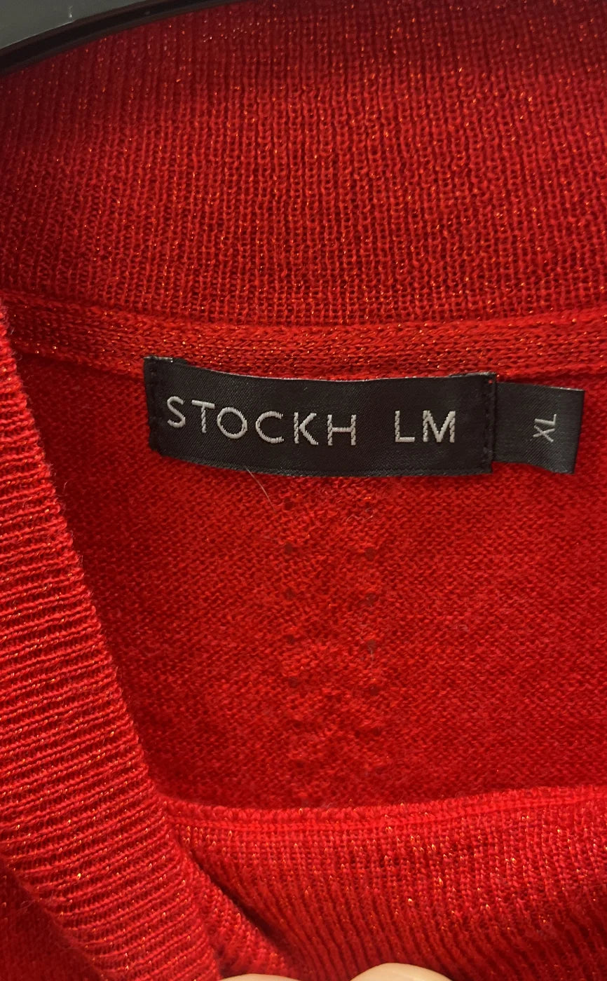 STOCKH LM Röd Lurexstickad Topp