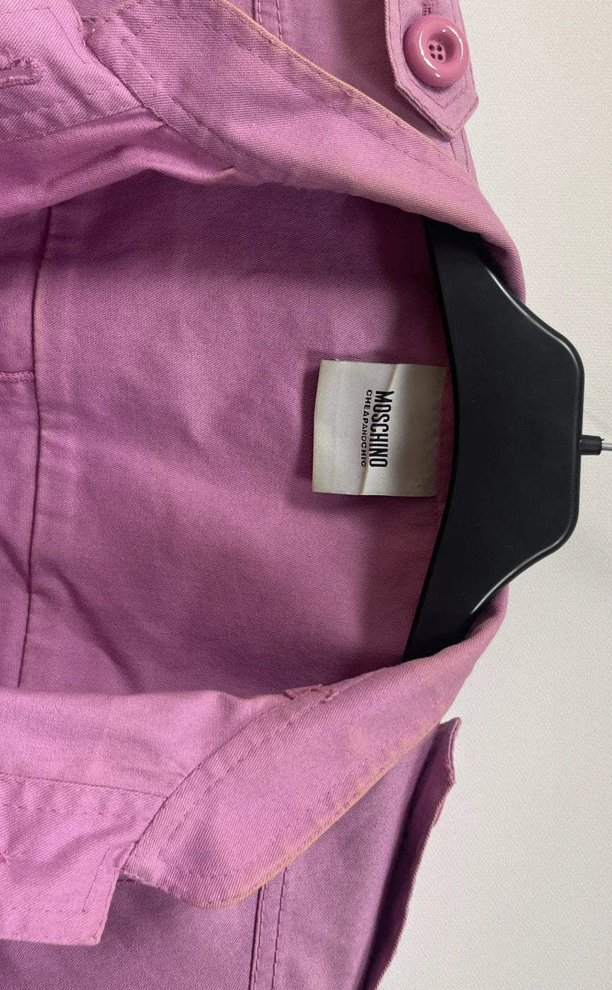 Moschino Cheapandchic rosa jacka med bälte
