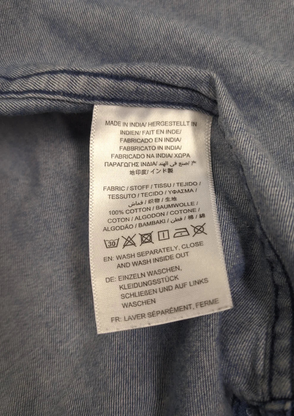 GANT Indigo mönstrad skjorta L