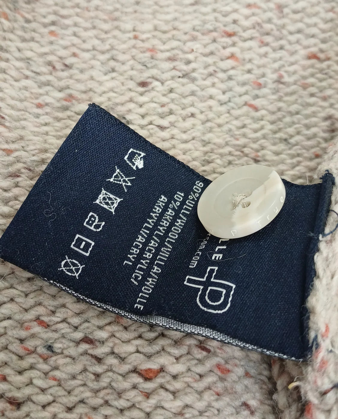 Pelle P beige stickad kofta med sjalkrage