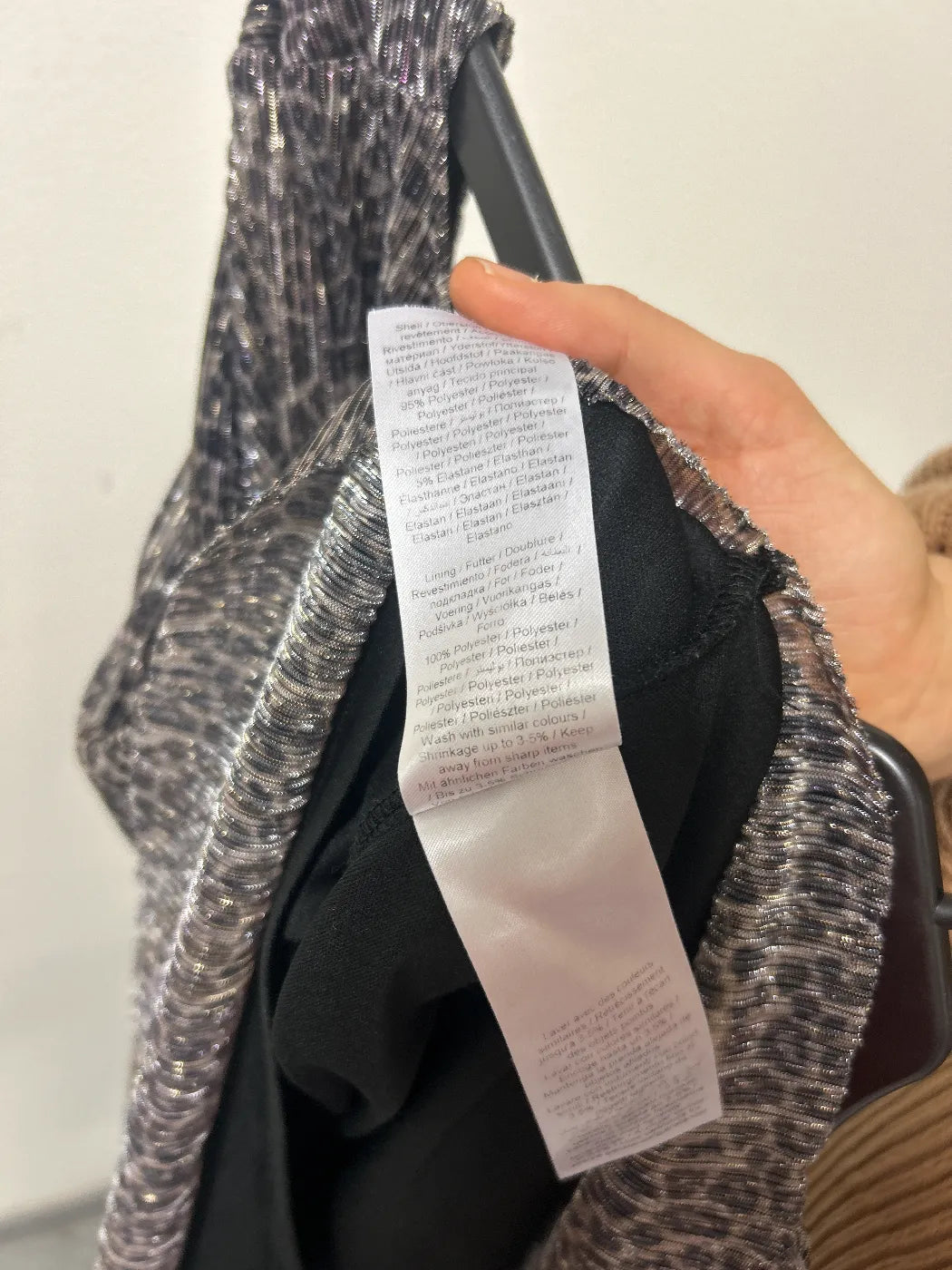 Kaffe glittrig leopardmönstrad kjol