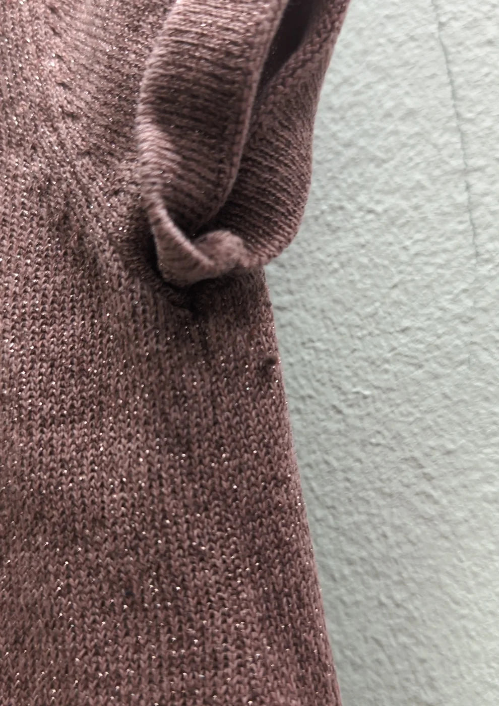 H&M stickad mauvebrun klänning