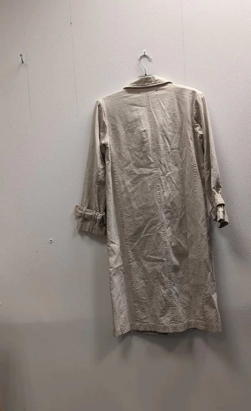 Never Denim beige kappa i linneblandning