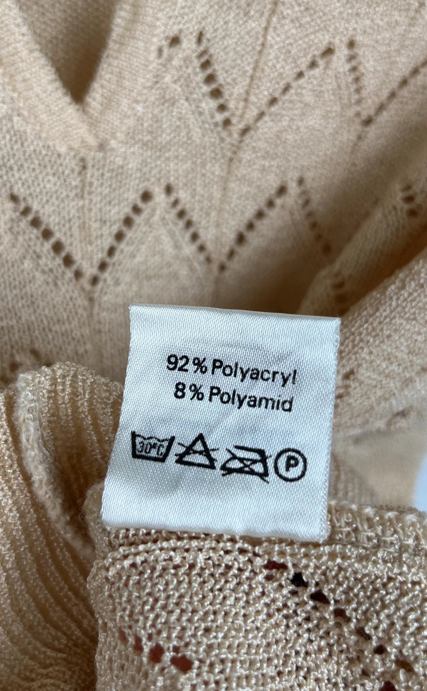 Louis Leonhardt beige mönsterstickad topp