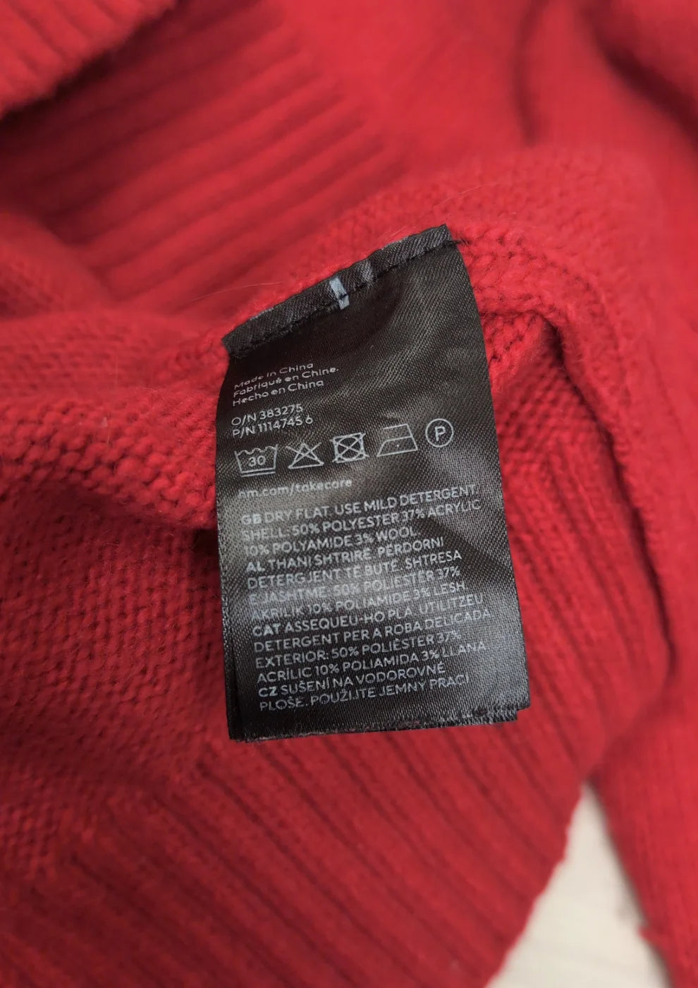 H&M röd stickad tröja