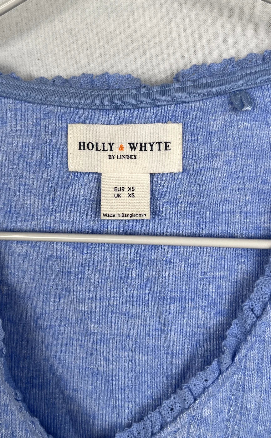 Holly & Whyte blå ribbad kofta
