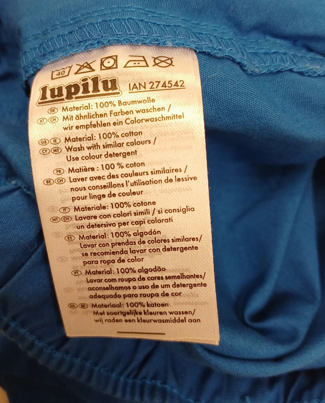 Lupilu blå bomullsshorts för pojkar