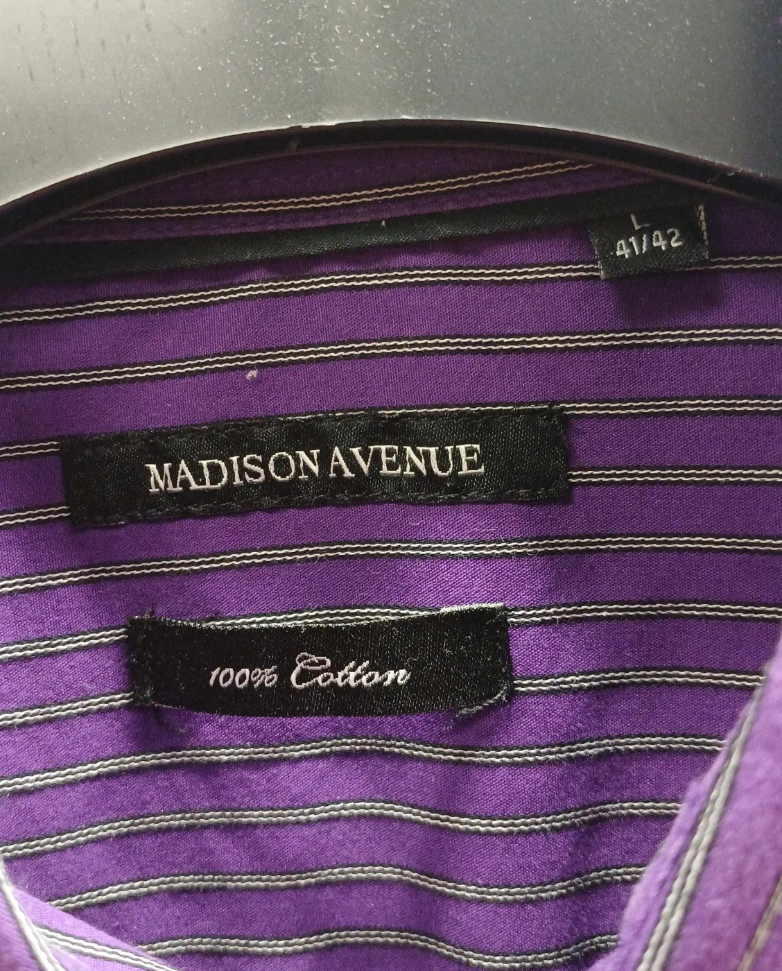 Madison Avenue lila randig skjorta