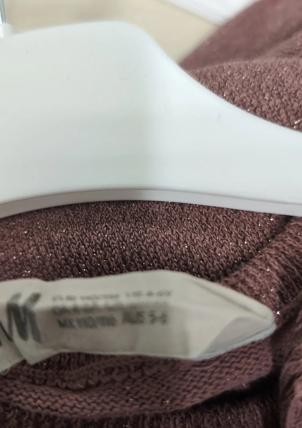 H&M stickad mauvebrun klänning