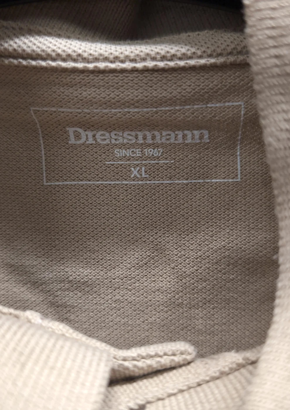 Dressmann beige pikétröja XL