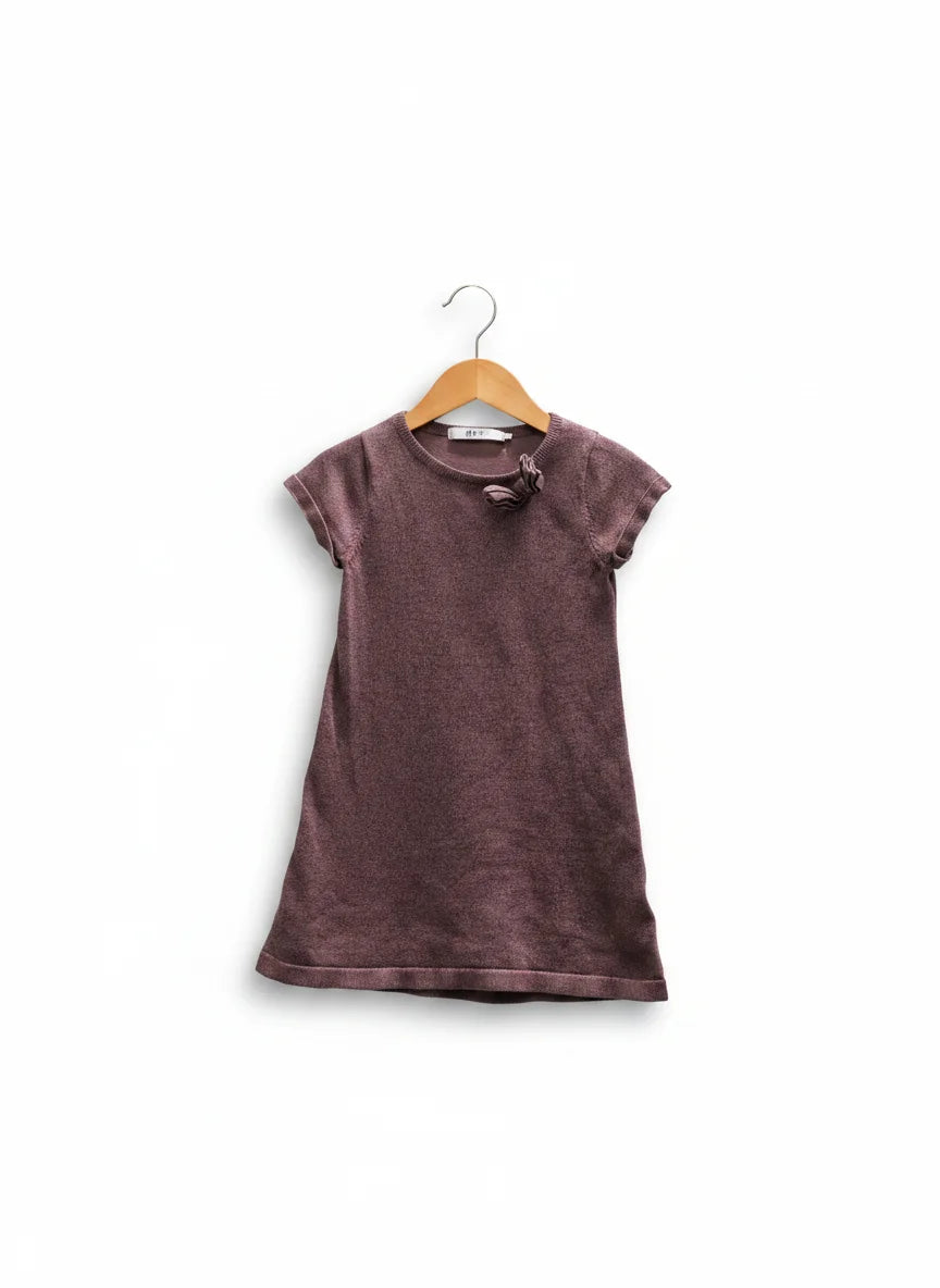 H&M stickad mauvebrun klänning