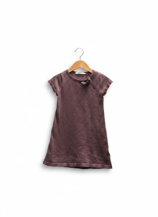 H&M stickad mauvebrun klänning
