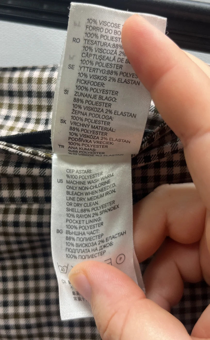 H&M rutiga slimbyxor