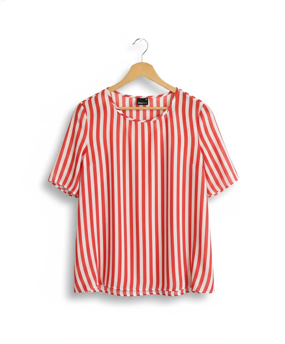 Gina Tricot randig blus i rött och vitt