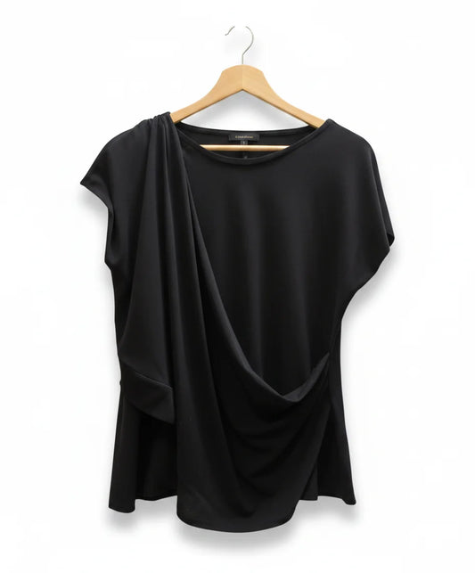 ZARA W/Bcollection draperad svart t-shirt