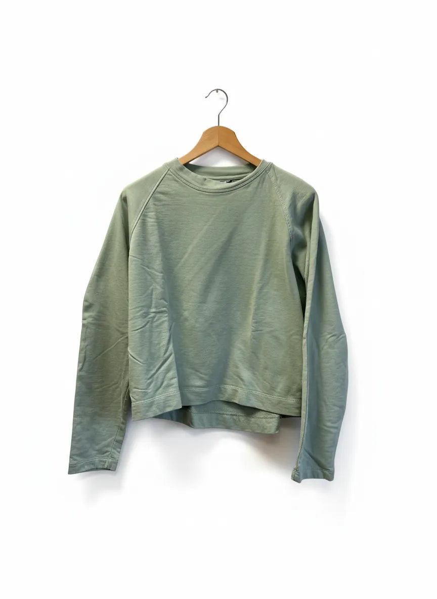 Lindex kort sweatshirt i salviagrönt