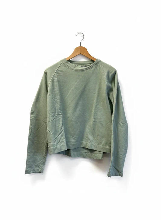 Lindex kort sweatshirt i salviagrönt