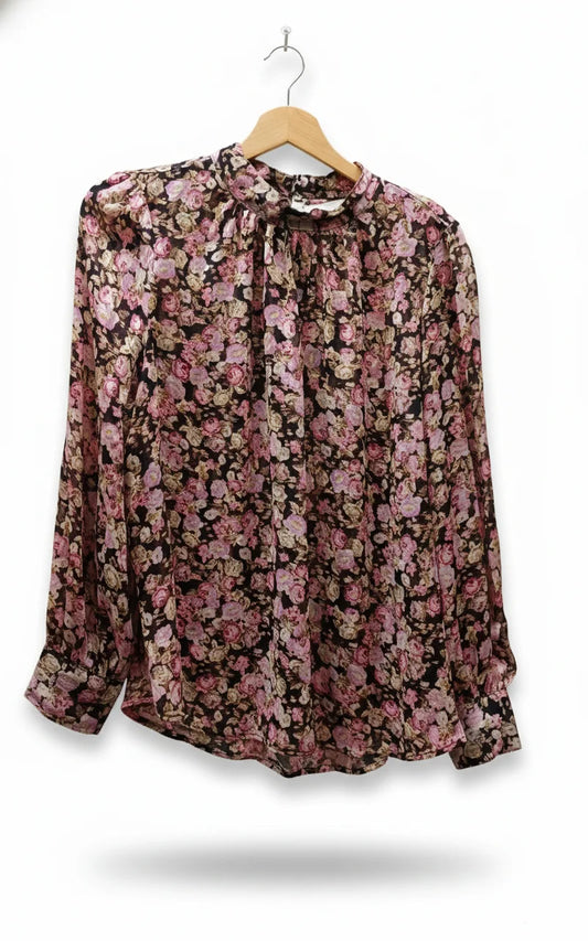 H&M blommig blus med långa ärmar