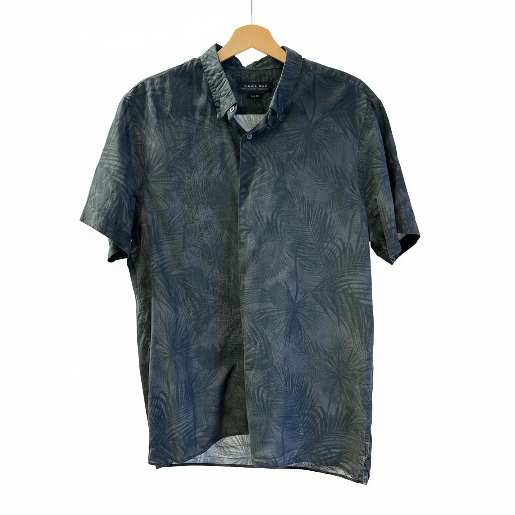 Zara Man slim fit skjorta med kort ärm och tryck