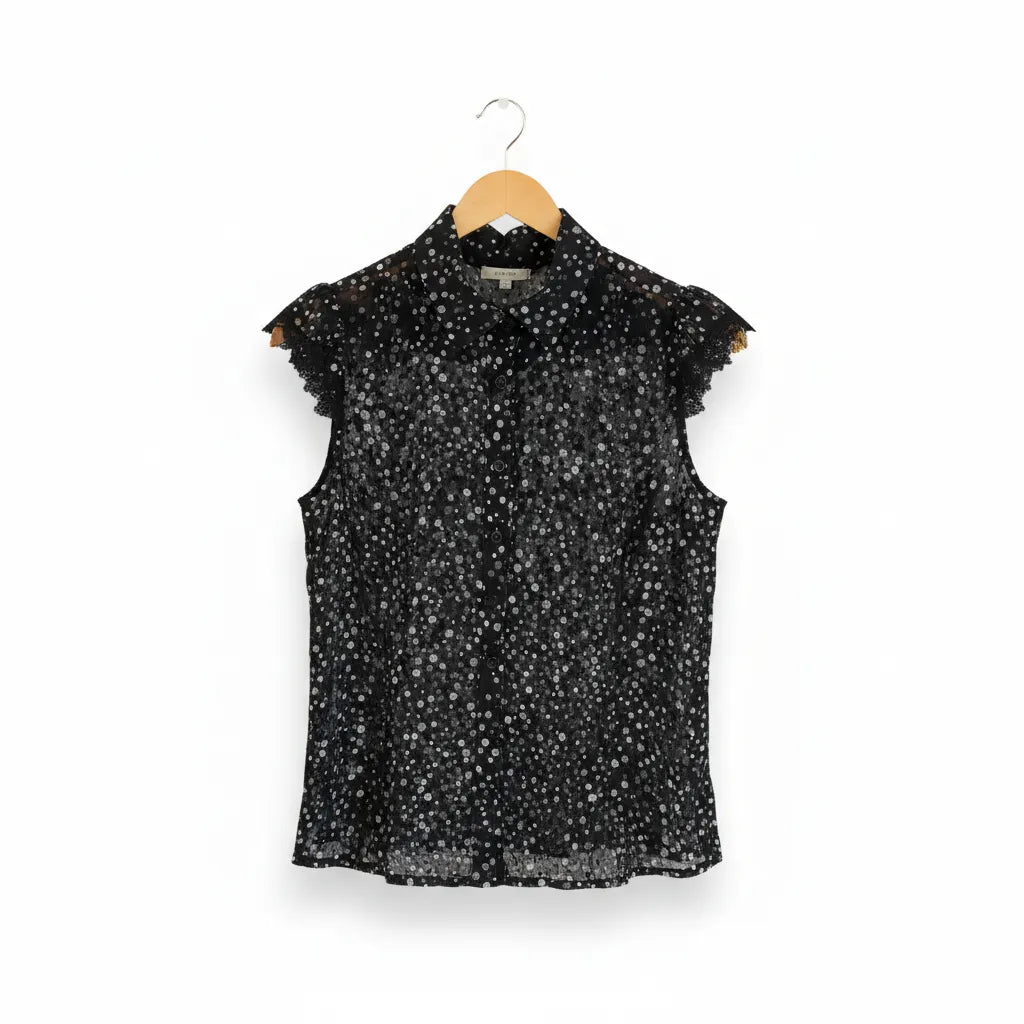 Street One prickig blus med spetskant