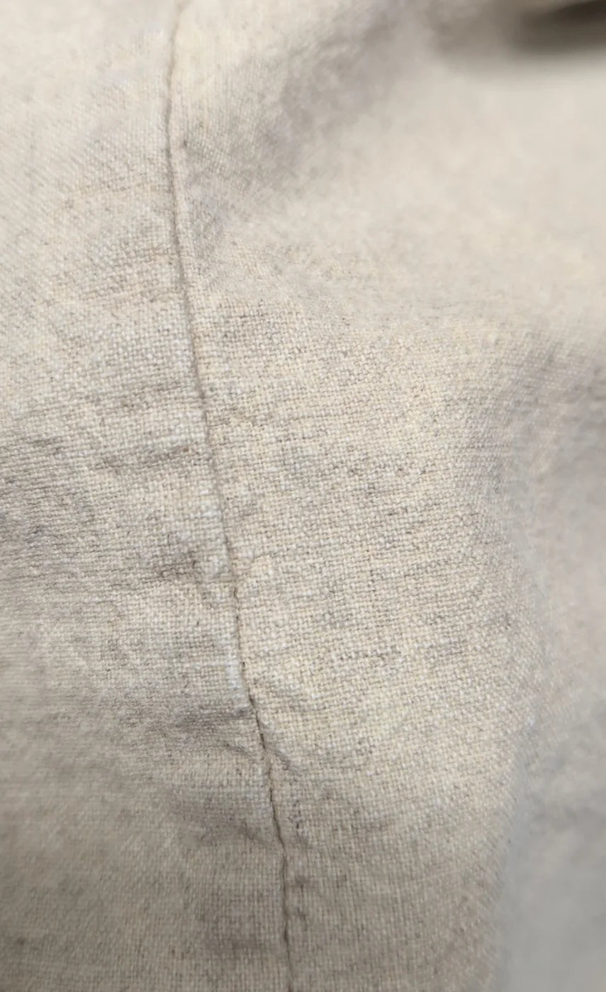 Never Denim beige kappa i linneblandning