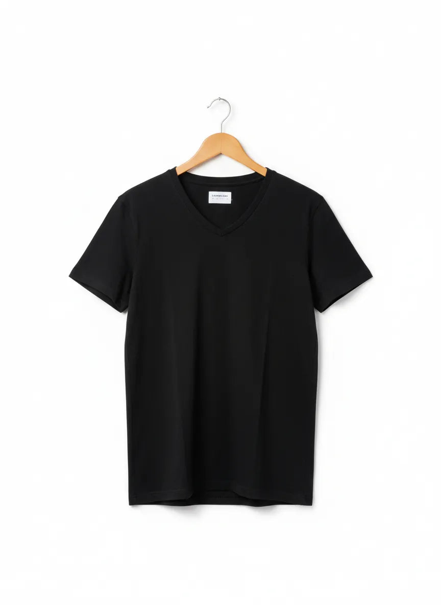 Lindbergh White svart v-ringad t-shirt