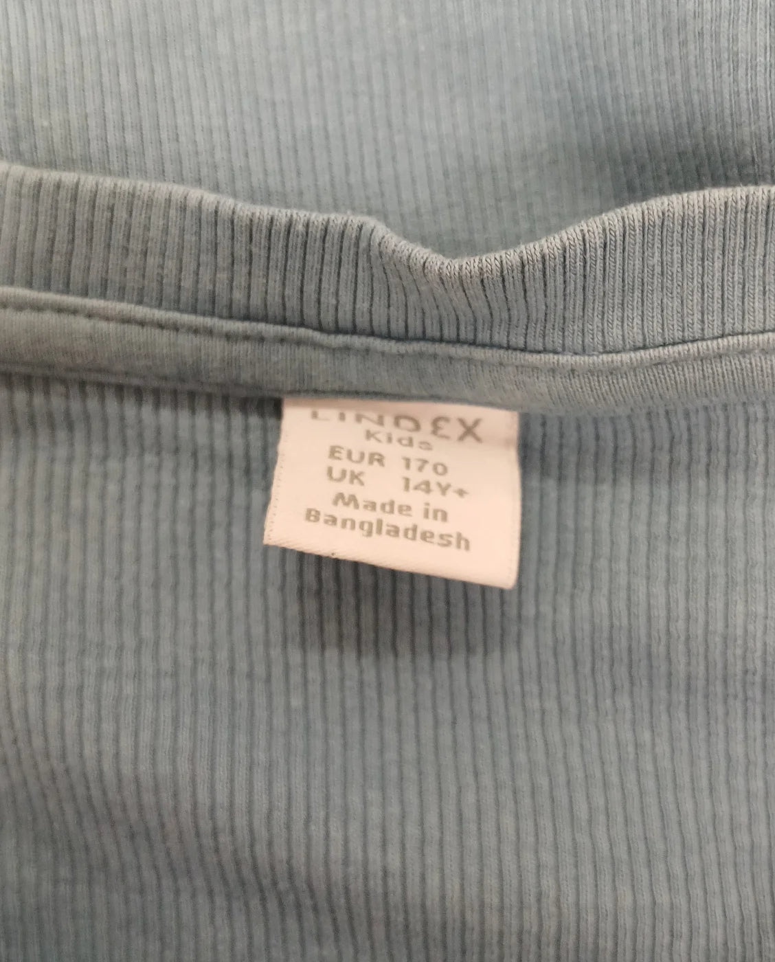 Lindex barn ribbad blå kortärmad t-shirt