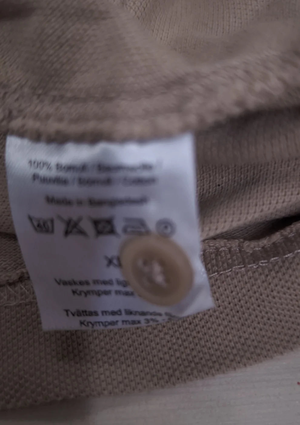 Dressmann beige pikétröja XL