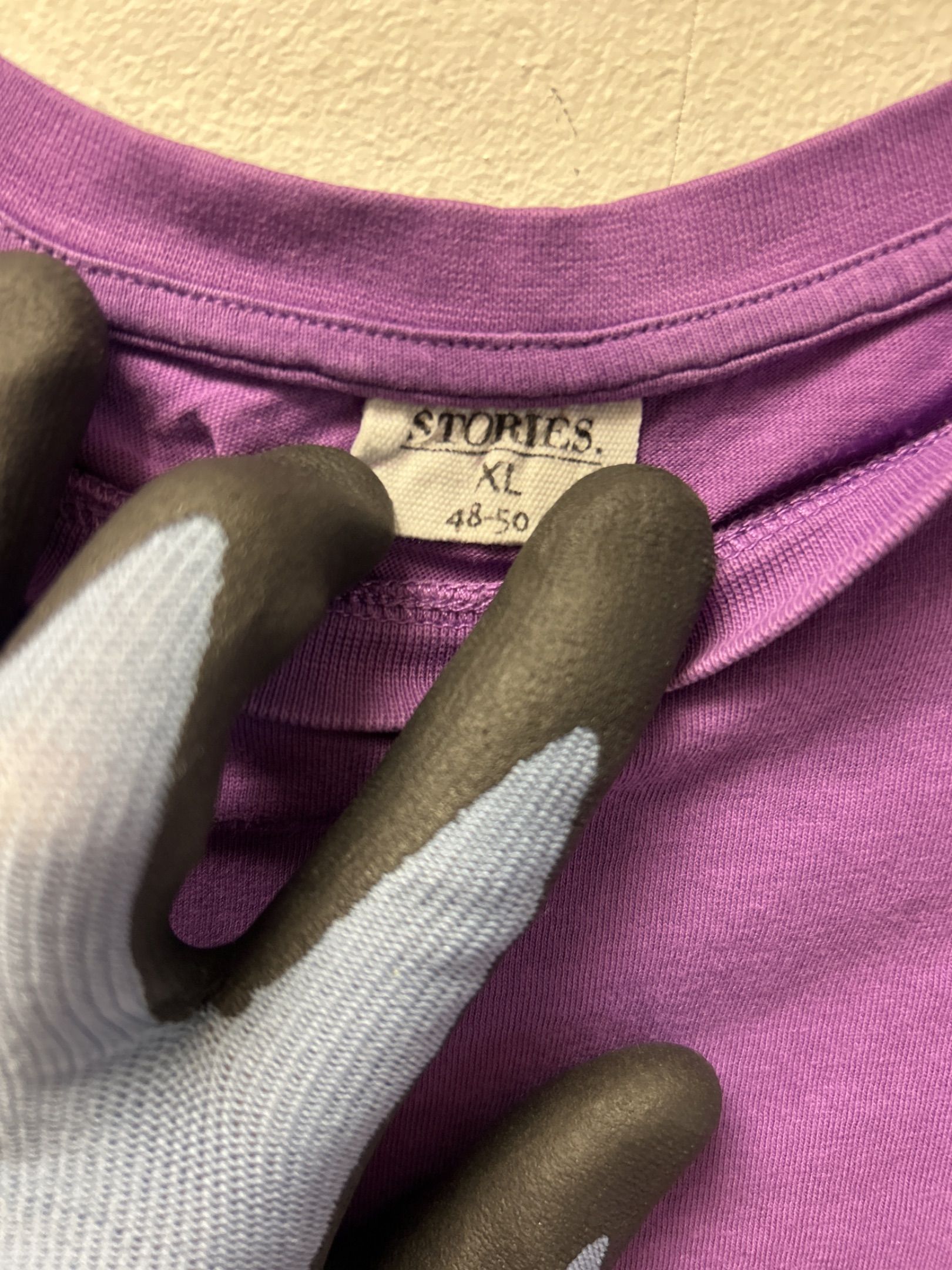 Stories lila rynkig t-shirt XL