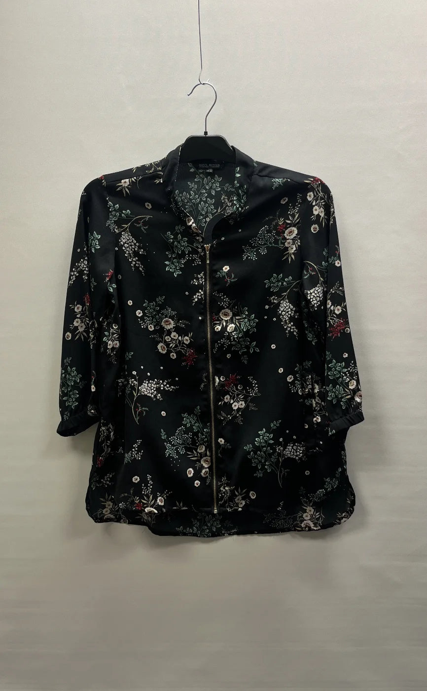 Soul River blommig overshirt med dragkedja
