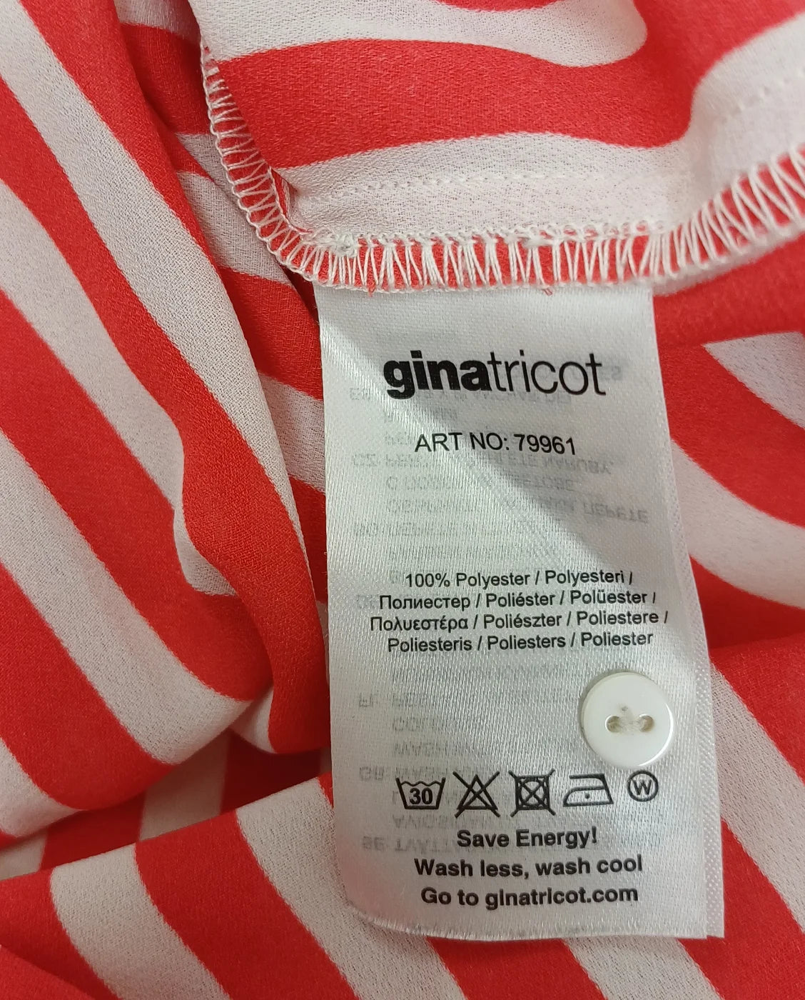 Gina Tricot randig blus i rött och vitt