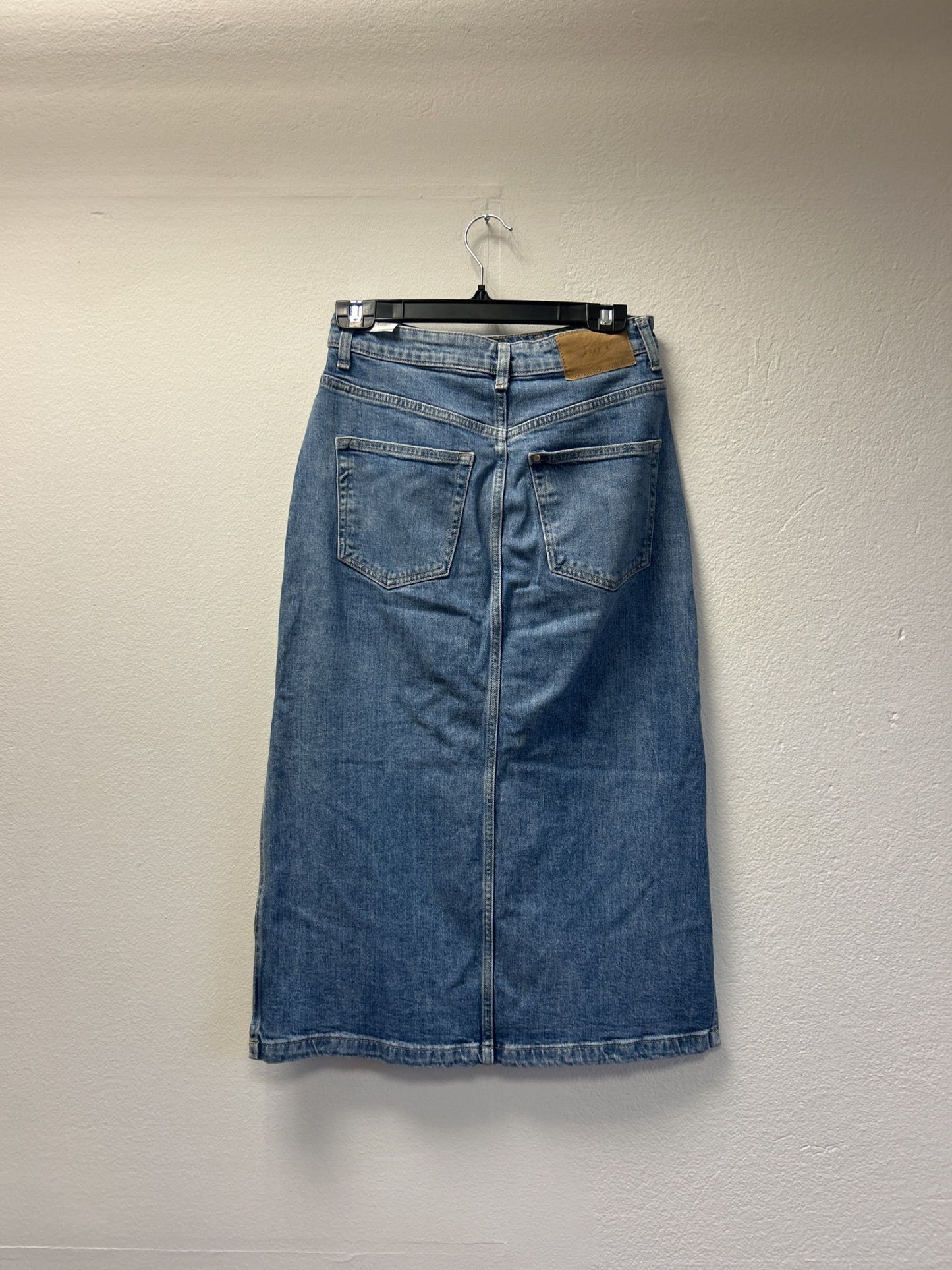 H&M &DENIM mellanblå denimkjol med sidoöppningar