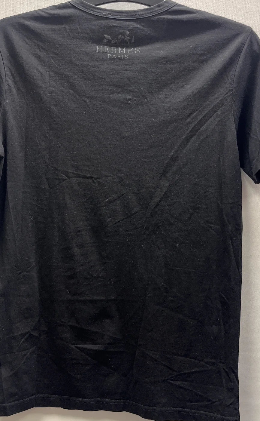 Hermès svart t-shirt med tryck
