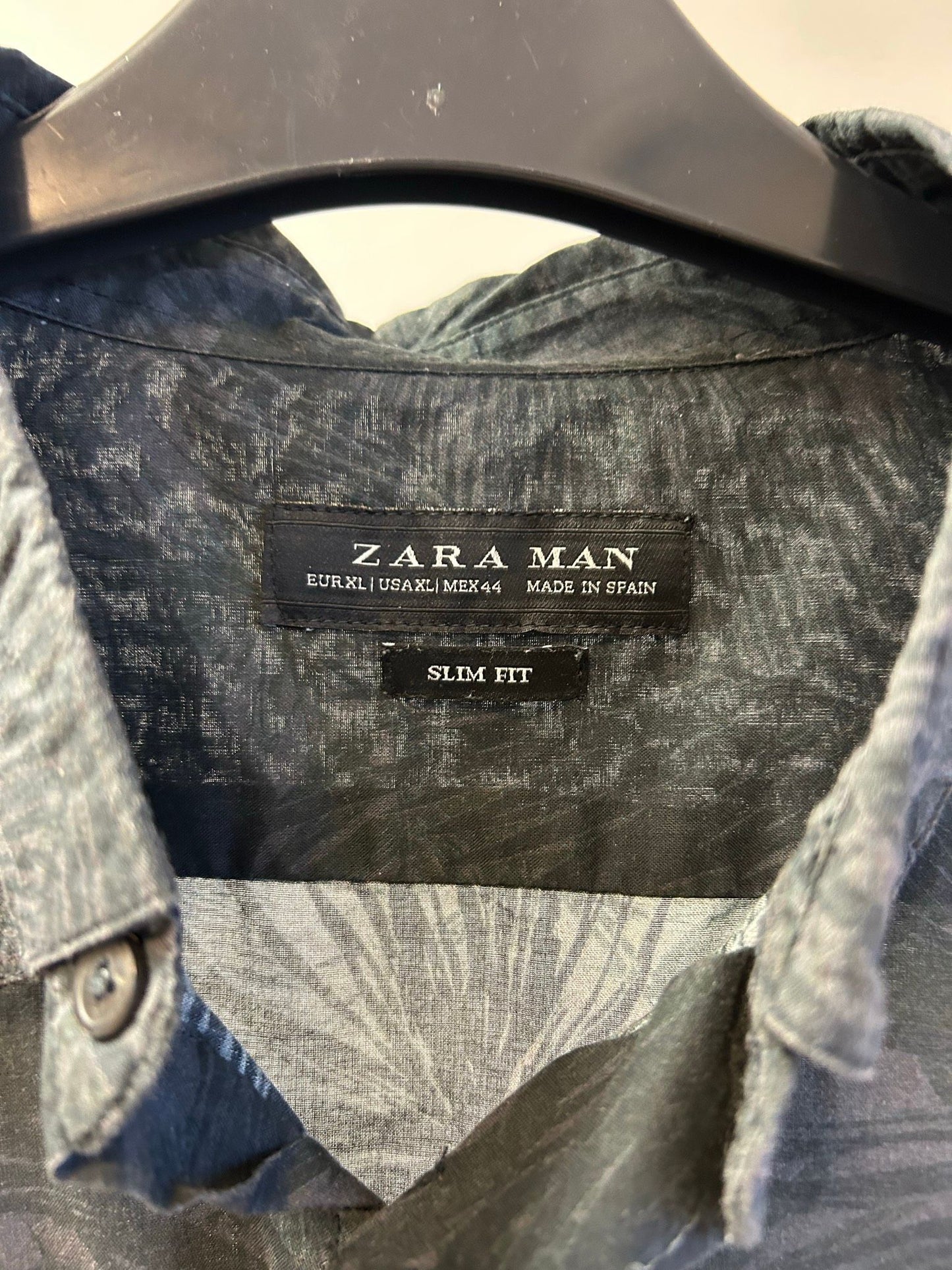 Zara Man slim fit skjorta med kort ärm och tryck