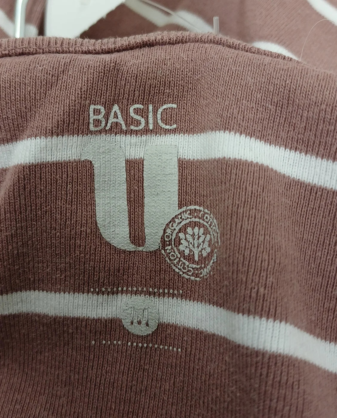 Basic U randig tröja med trekvartsärm