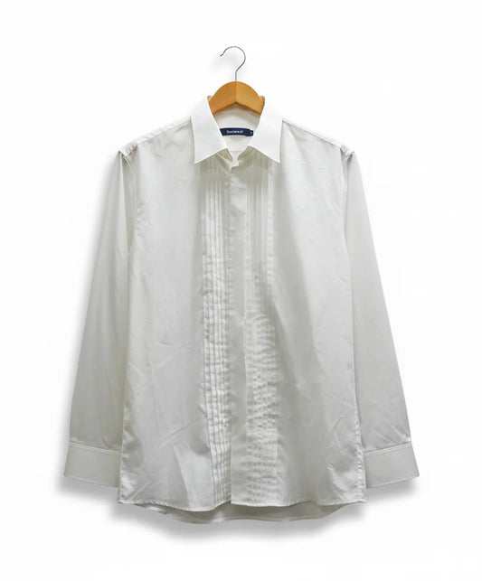 Bosweel vit blus med plisserad fram