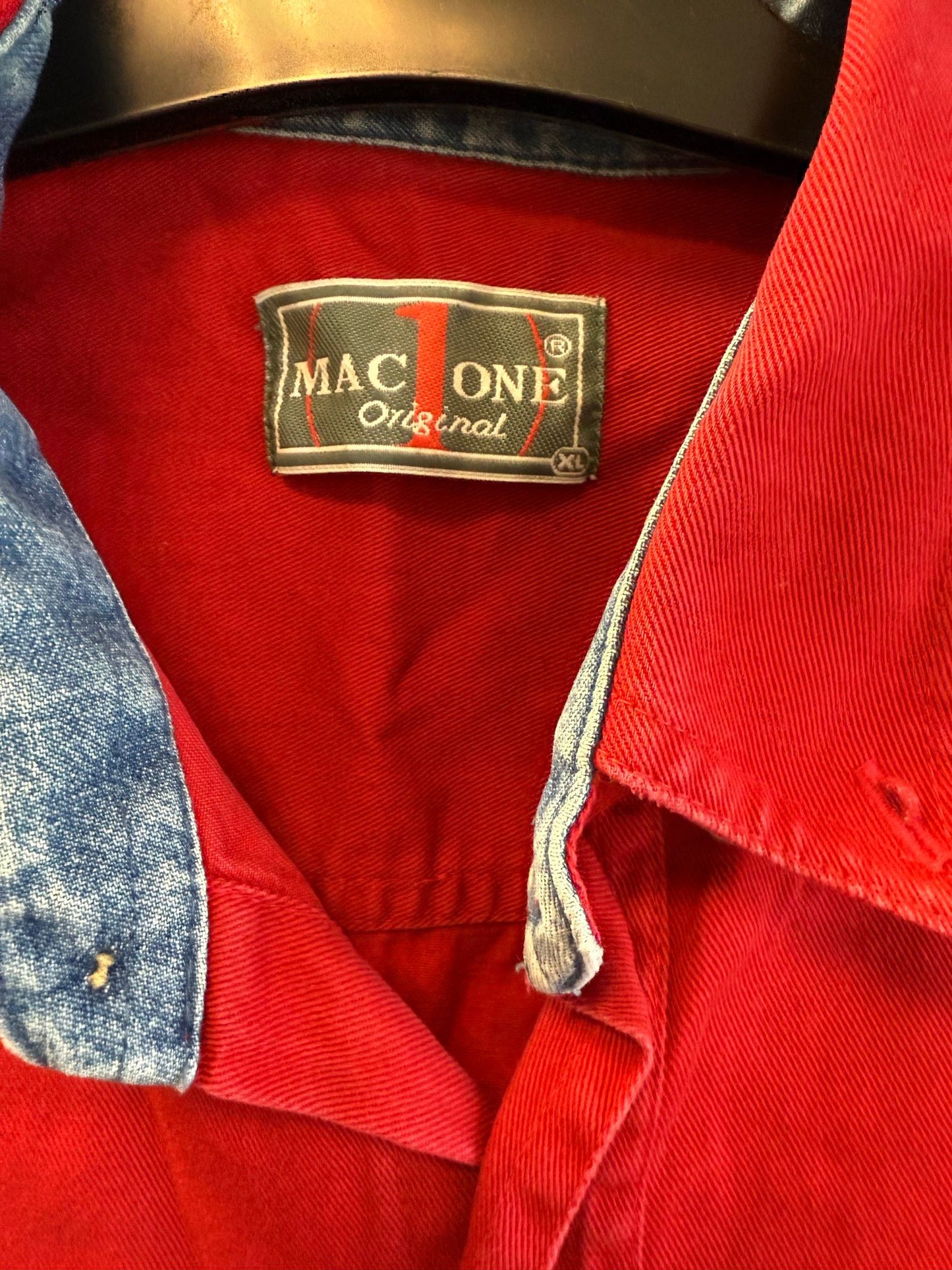Mac One Original röd bomullstwillskjorta