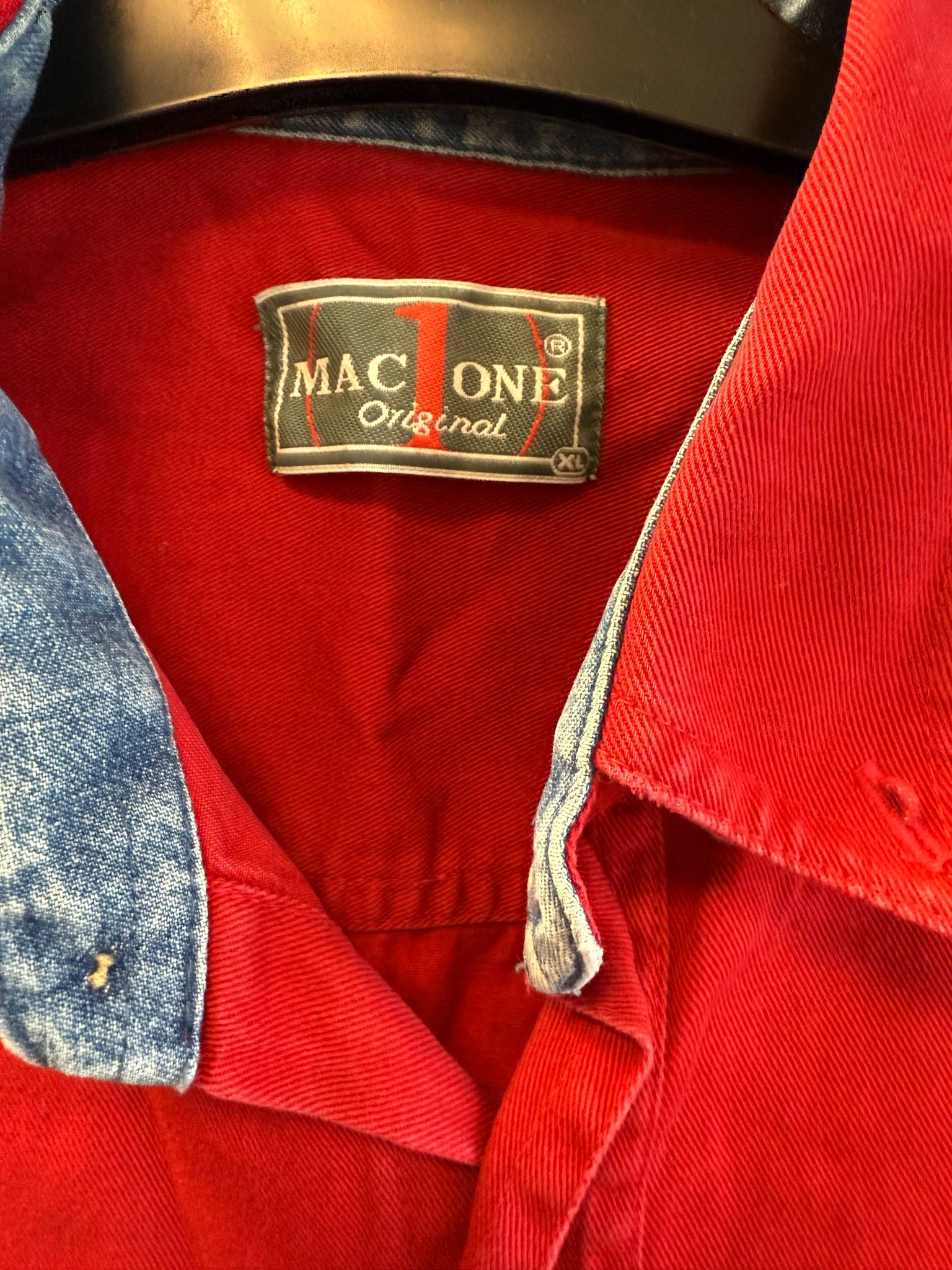 Mac One Original röd bomullstwillskjorta