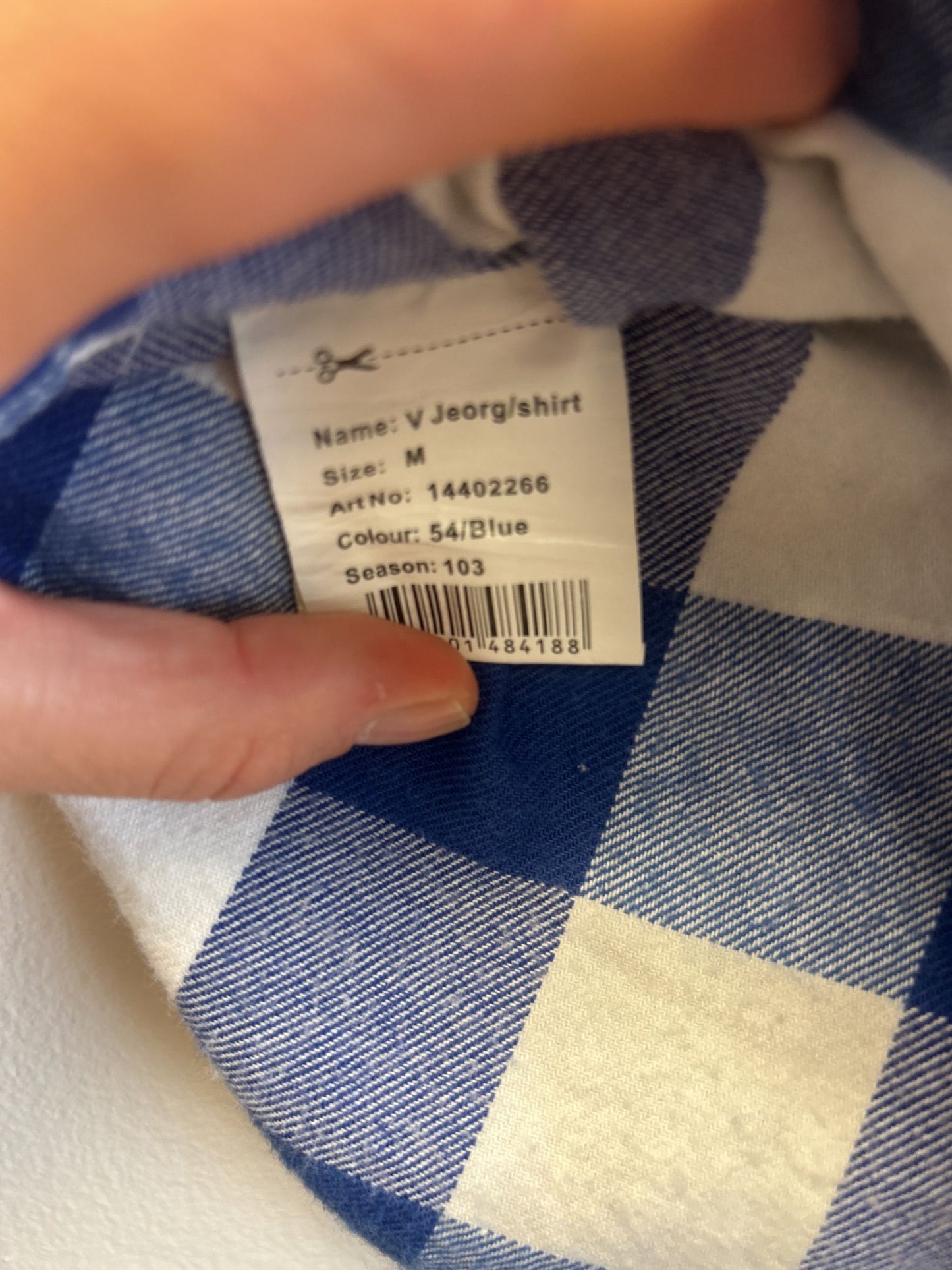 Valient blå och vit rutig skjorta