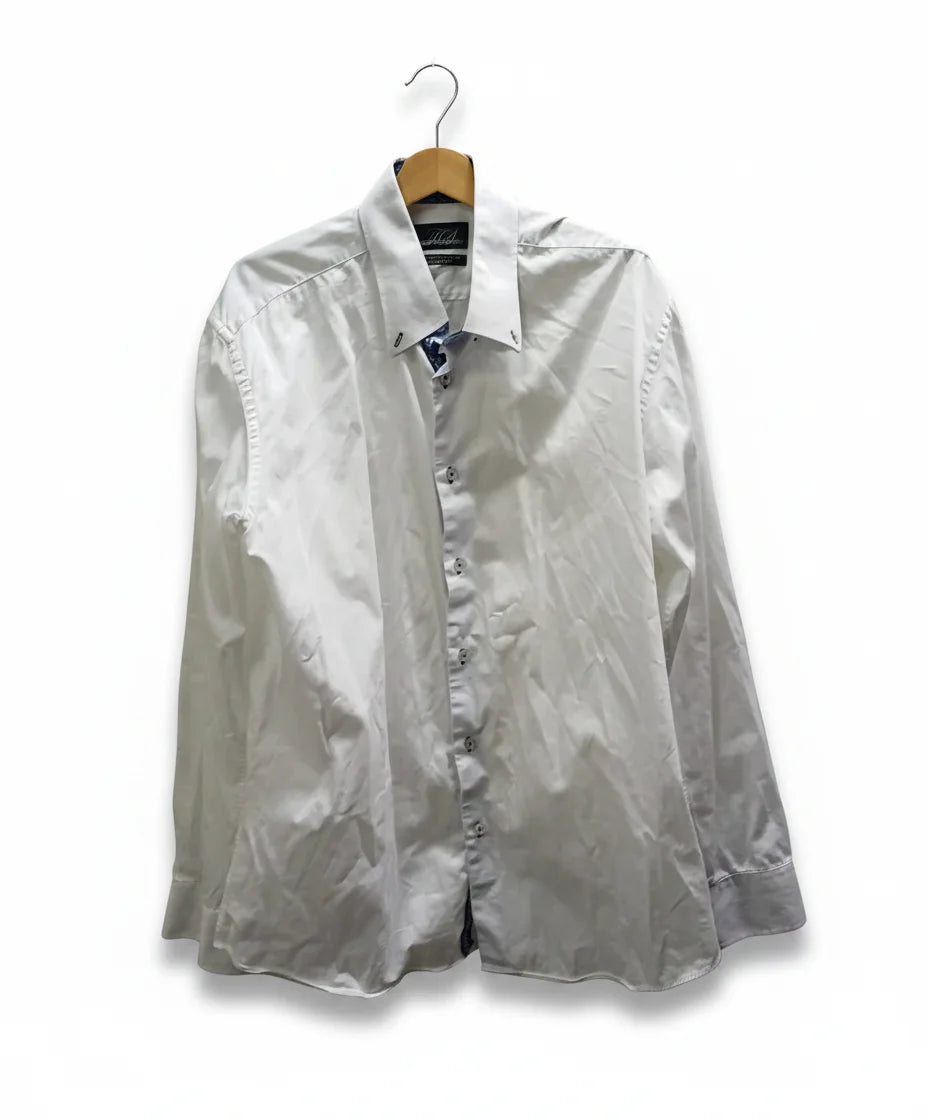 F S Finest Shirtmaker vit skjorta med modern passform