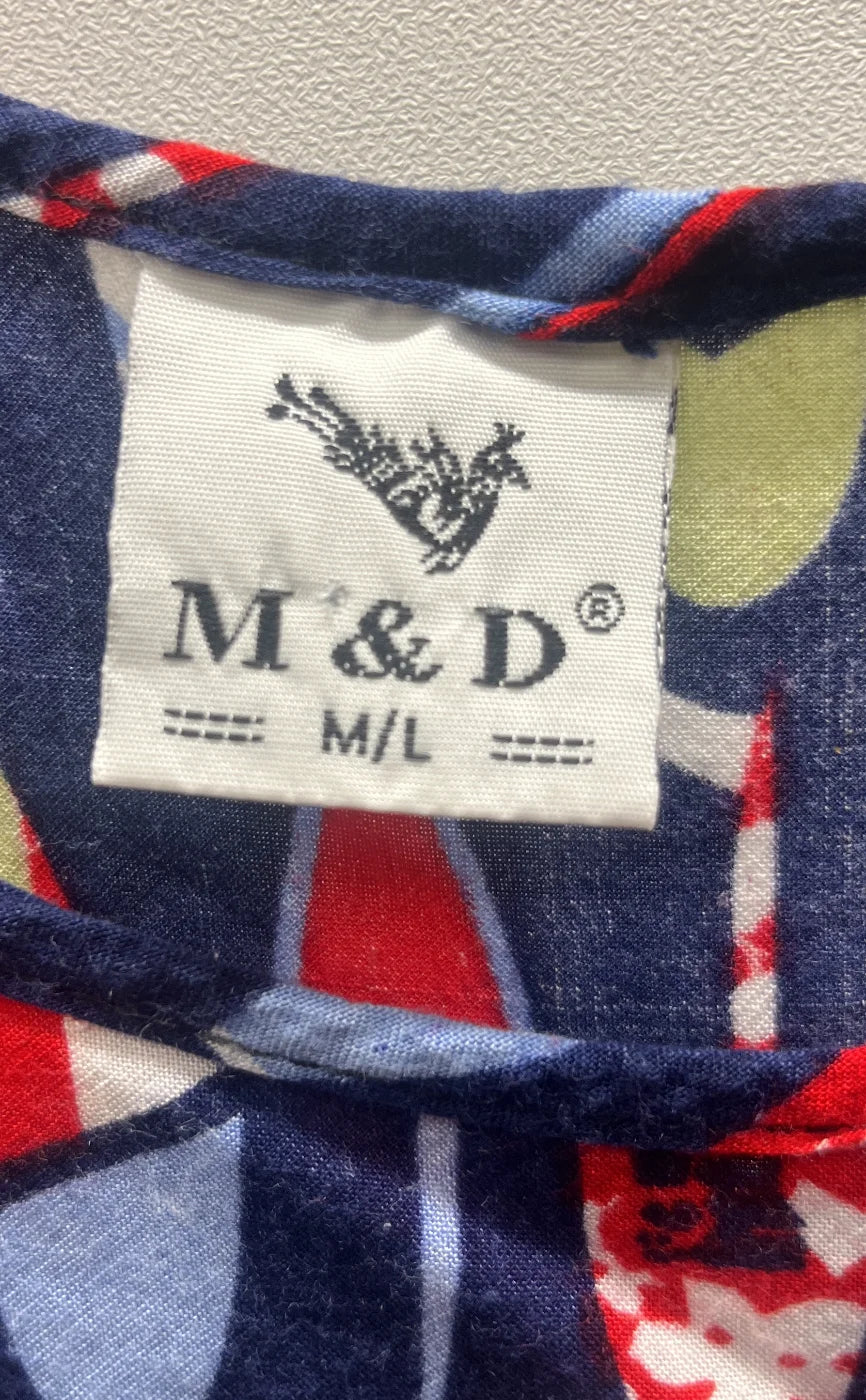 M & D mönstrad slipklänning