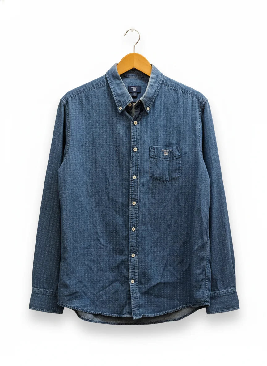 GANT Indigo mönstrad skjorta L