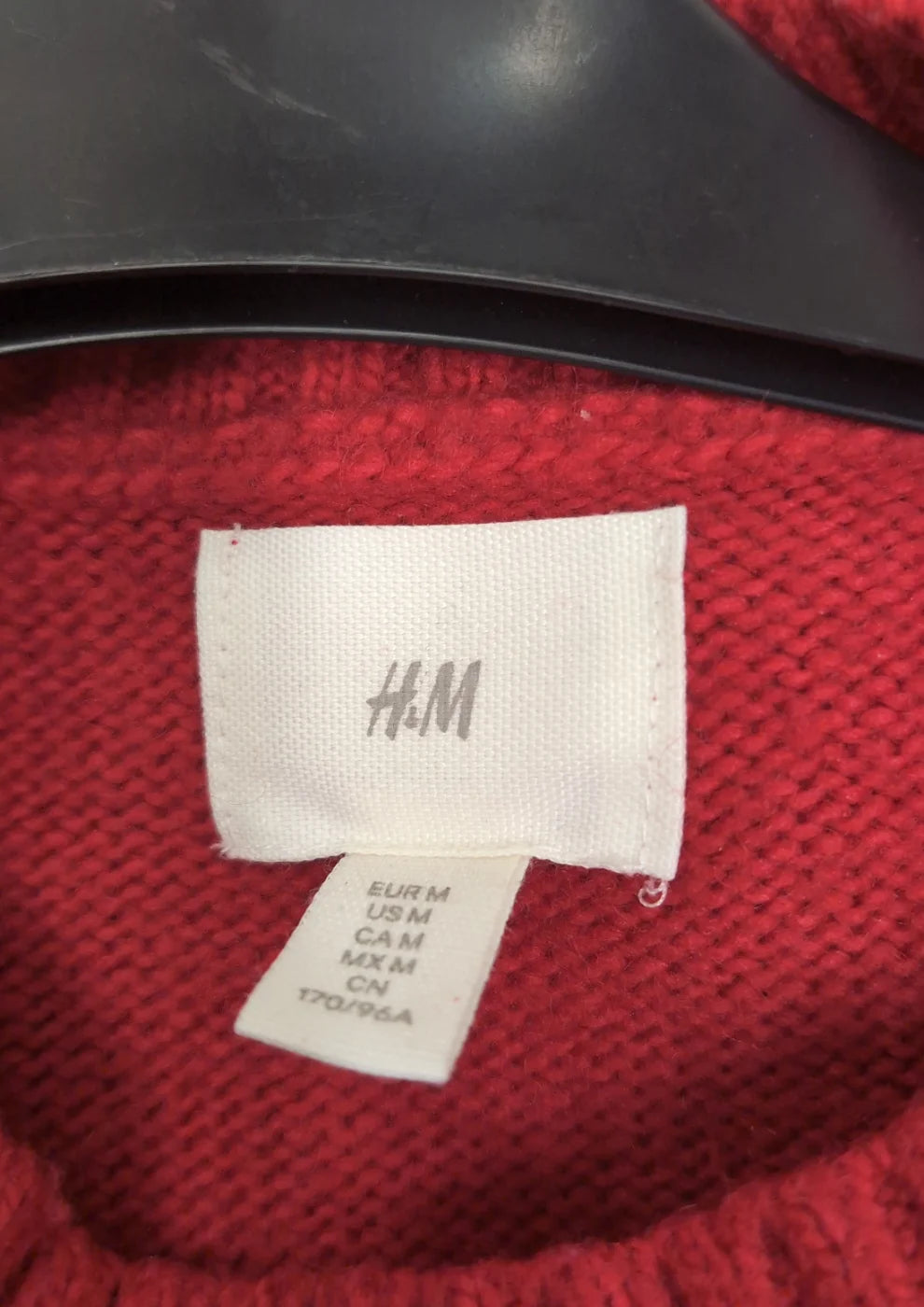 H&M röd stickad tröja