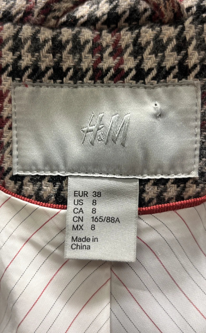 H&M rutmönstrad kavaj med två knappar