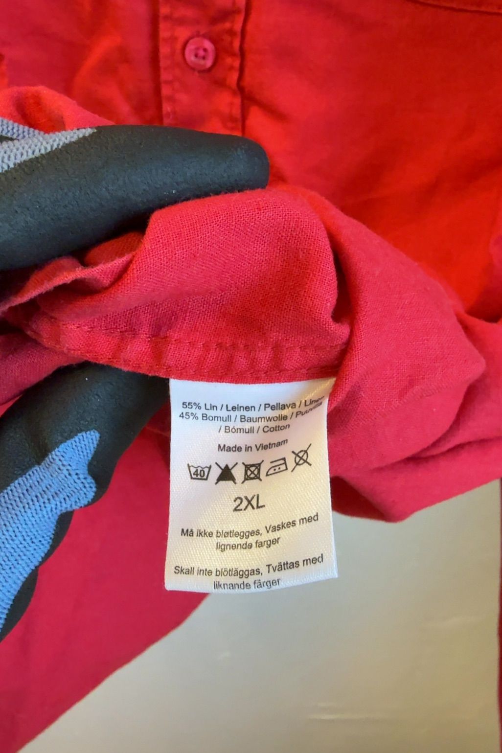 Dressmann röd skjorta med lång ärm 2XL