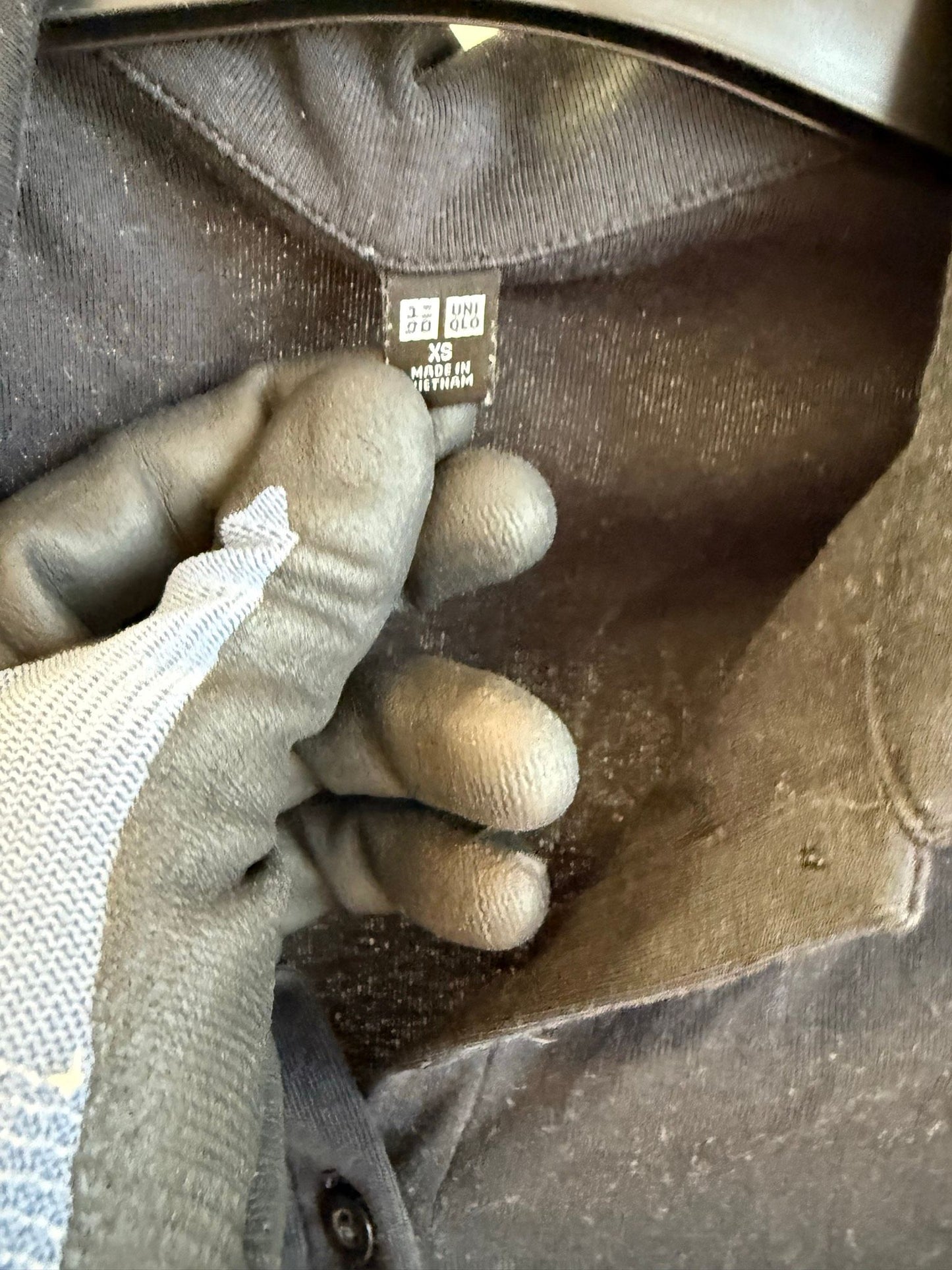 Uniqlo svart kortärmad pikétröja XS