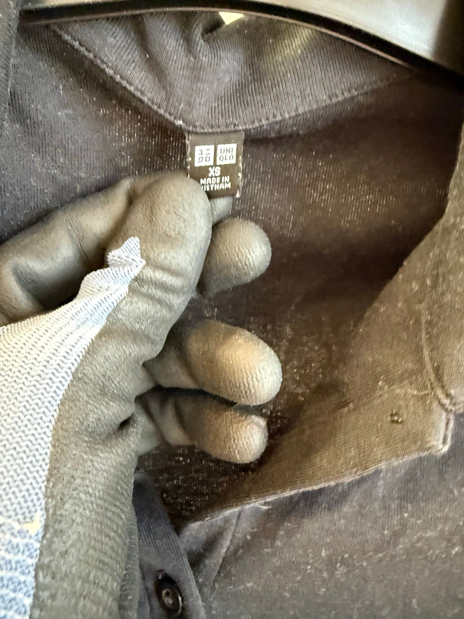 Uniqlo svart kortärmad pikétröja XS