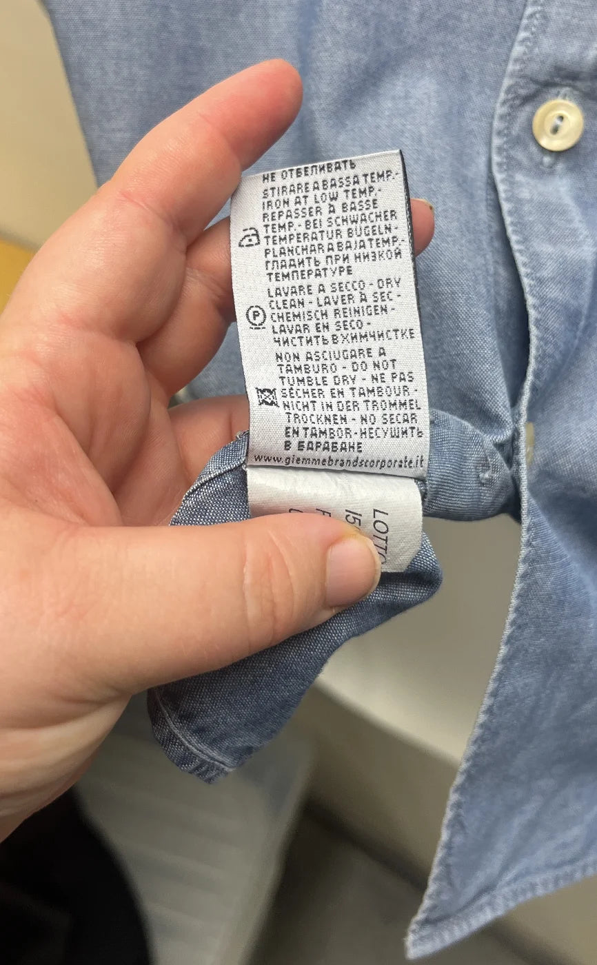 Tintoria Mattei blå slim skjorta