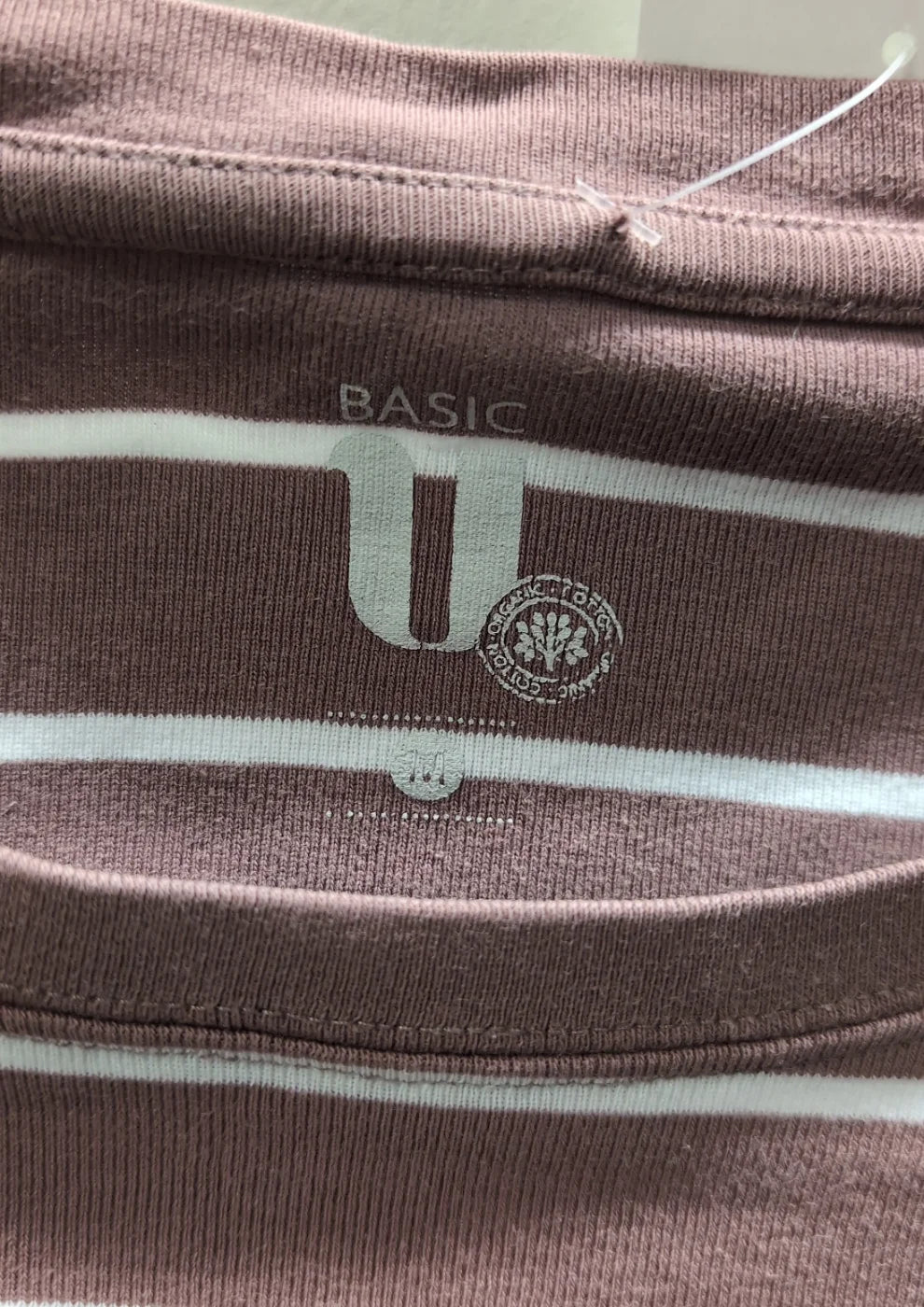 Basic U randig tröja med trekvartsärm