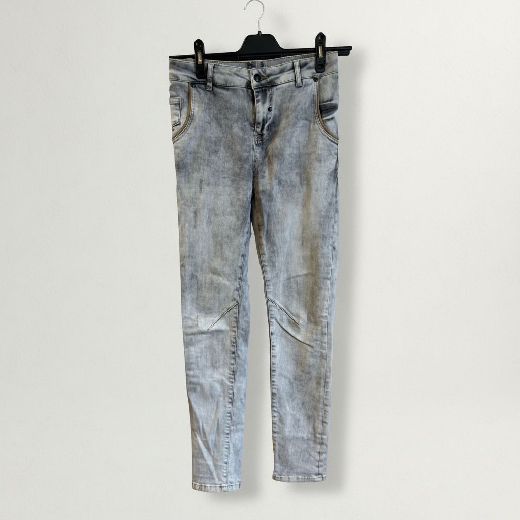 CO ljusgrå acid wash skinny jeans